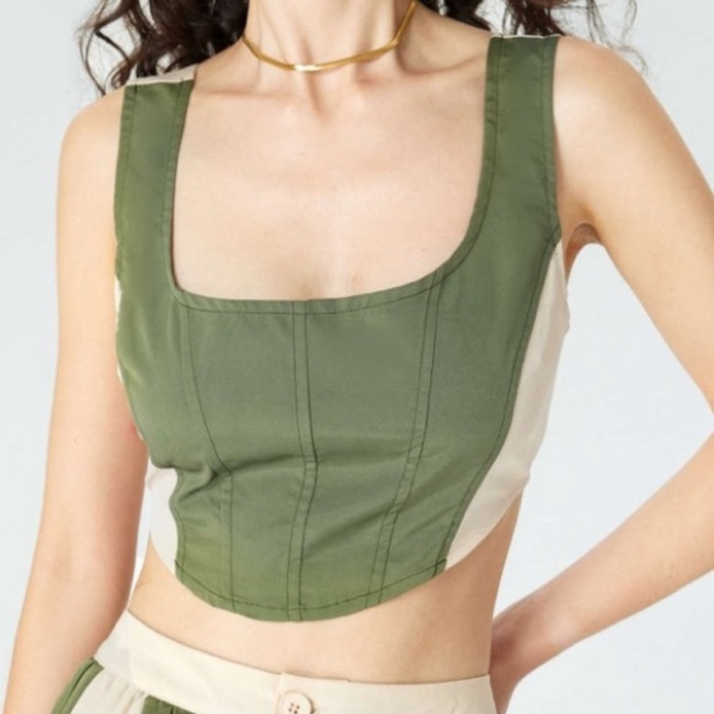Cider Corset style Crop Top zipper back size 2X